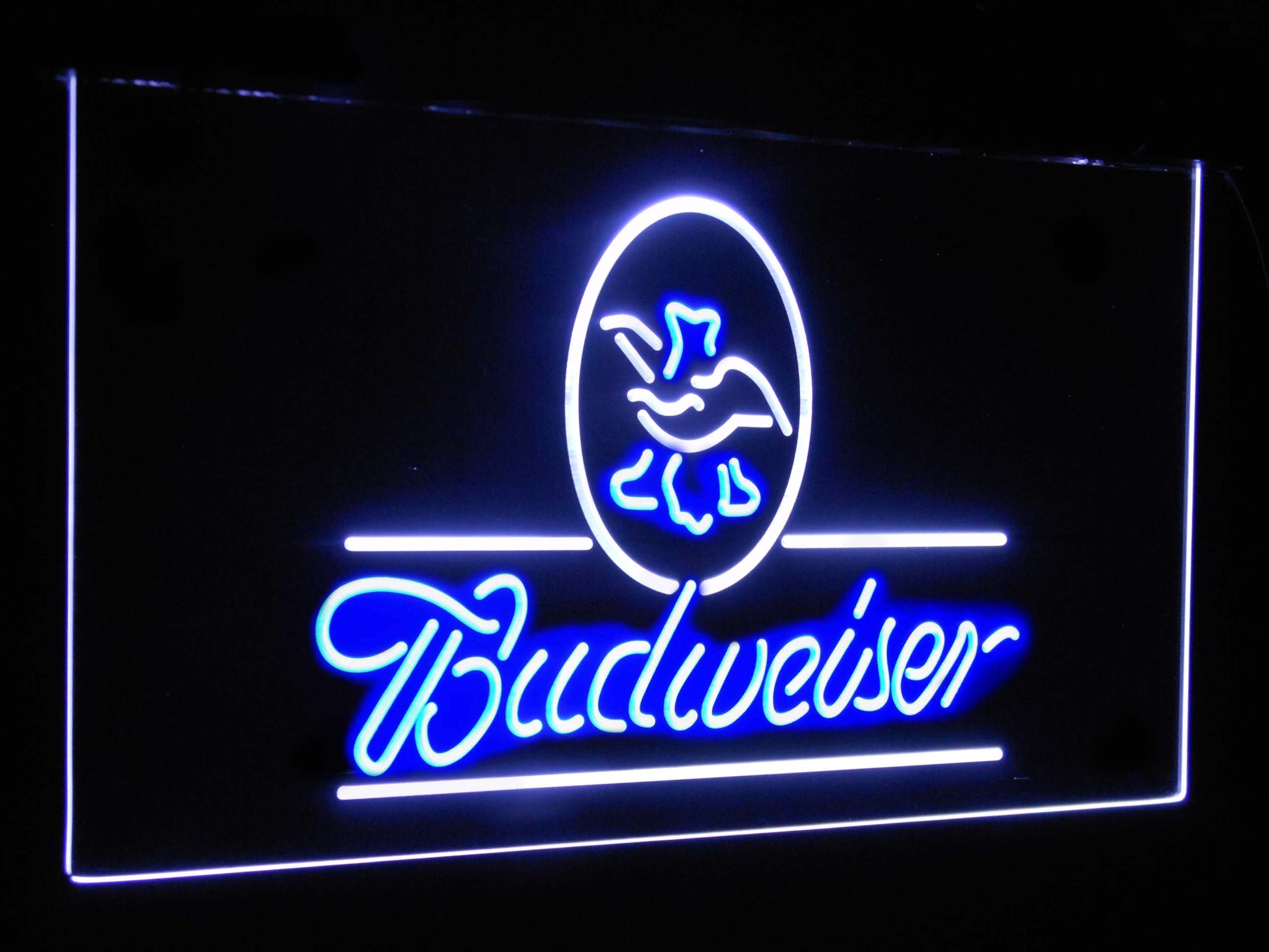 Budweiser Eagle US  Company Bar Decor Dual Color Led Neon Light Signs st6-a2008 by Woody Signs Co. - Handmade Crafted Unique Wooden Creative