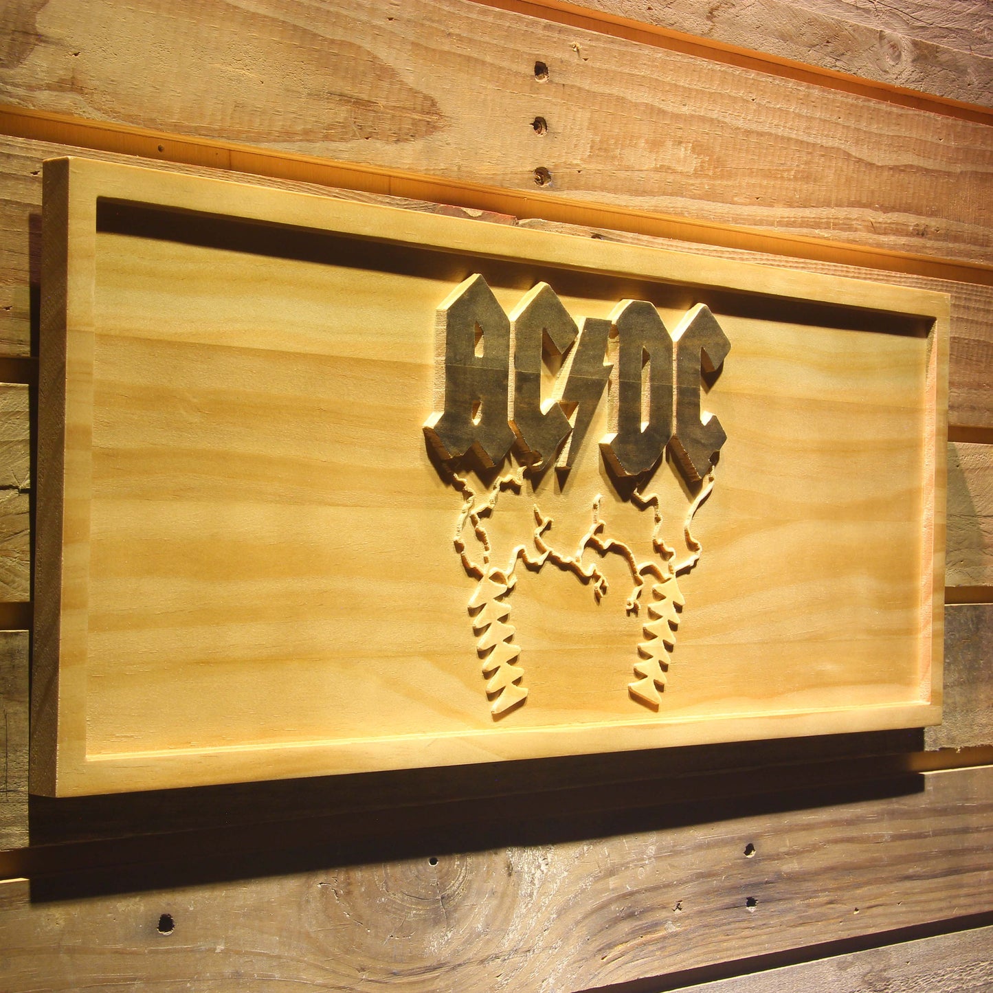 ACDC AC/CD  3D Wooden Bar Signs by Woody Signs Co. - Handmade Crafted Unique Wooden Creative