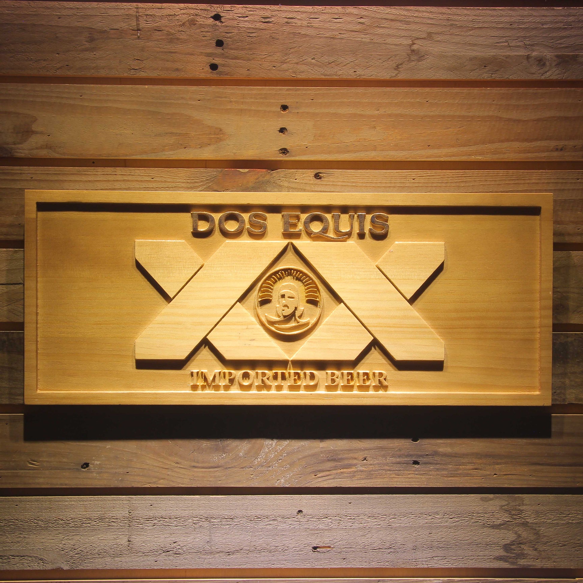 DOS EQUIS  3D Wooden Signs by Woody Signs Co. - Handmade Crafted Unique Wooden Creative