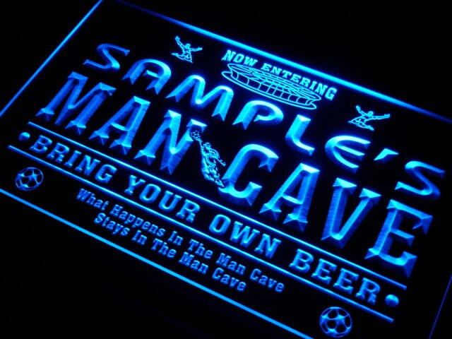 qd Name  Custom Man Cave Soccer Bar  Neon Light Signs with On/Off Switch 7 Colors 4 Sizes by Woody Signs Co. - Handmade Crafted Unique Wooden Creative