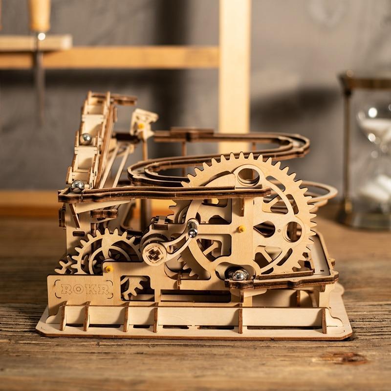 4 Kinds Marble Run Game DIY Waterwheel Wooden  Assembly  Gift for by Woody Signs Co. - Handmade Crafted Unique Wooden Creative