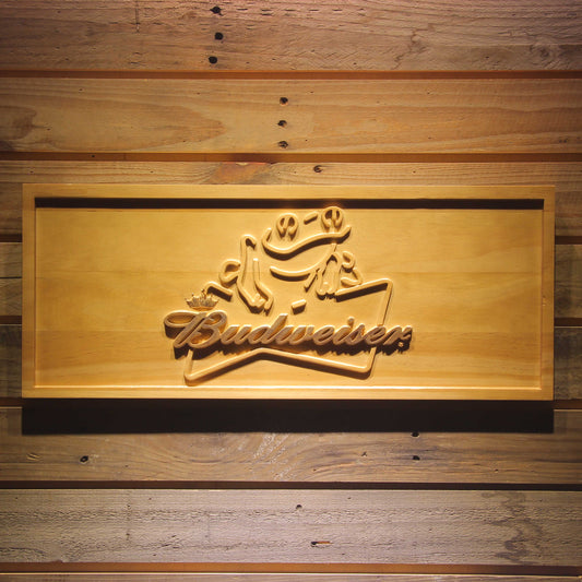 Budweiser Frog  3D Wooden Signs by Woody Signs Co. - Handmade Crafted Unique Wooden Creative
