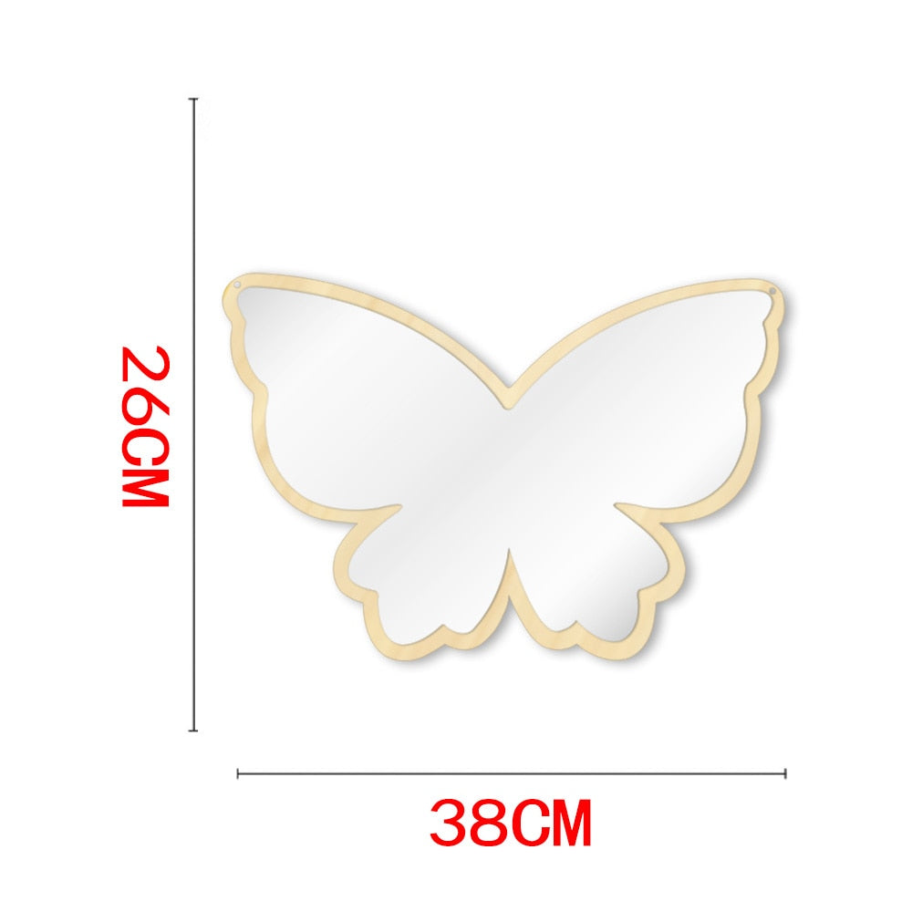 Big Wings Butterfly Wall Mirror Cartoon Creative Nordic Style Wooden Acrylic Safety Mirror for Baby Room Butterfly Decoration by Woody Signs Co. - Handmade Crafted Unique Wooden Creative