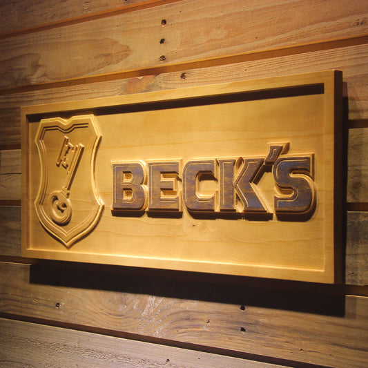BECK'S  3D Wooden Signs by Woody Signs Co. - Handmade Crafted Unique Wooden Creative