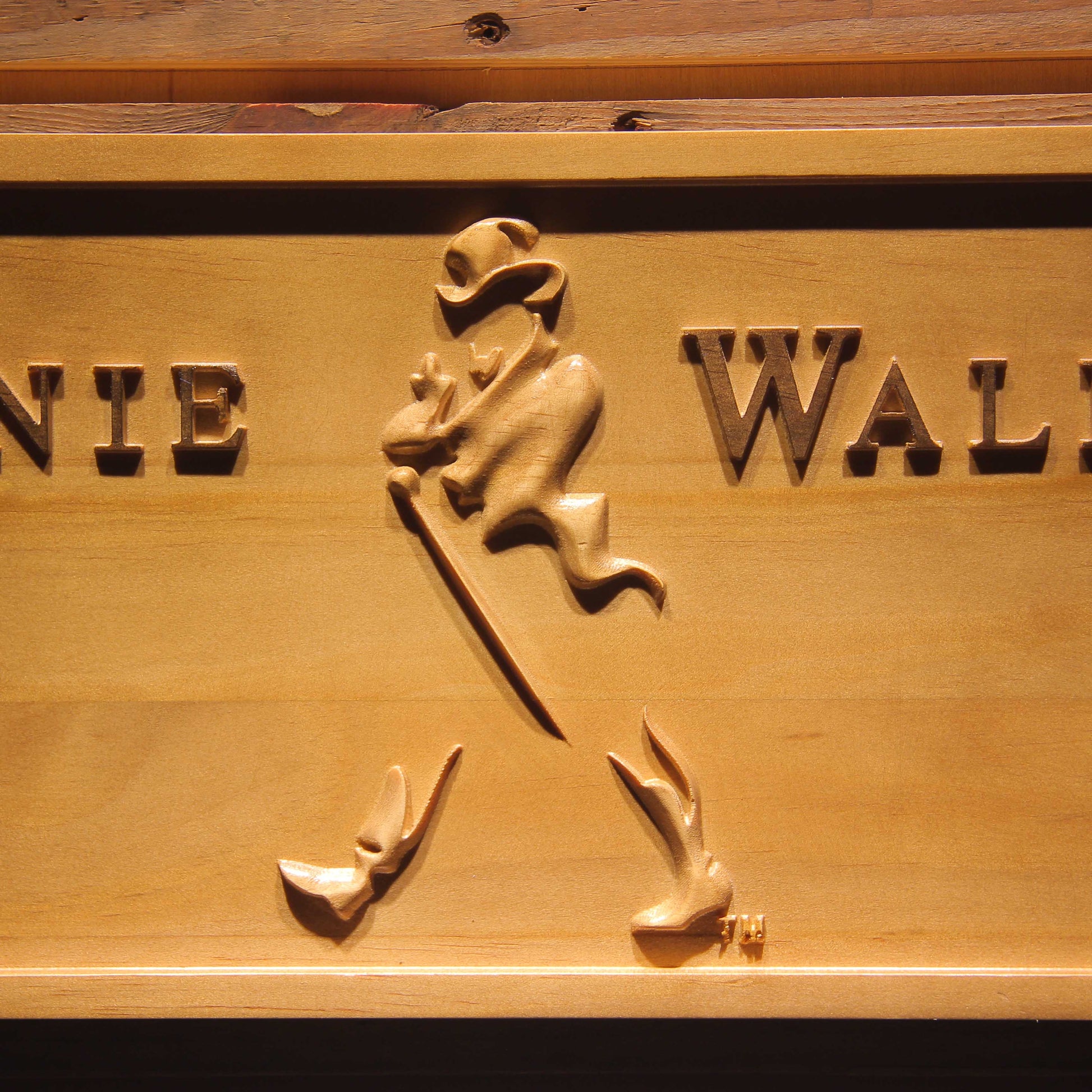 Johnnie Walker Whiskey 3D Wooden Signs by Woody Signs Co. - Handmade Crafted Unique Wooden Creative