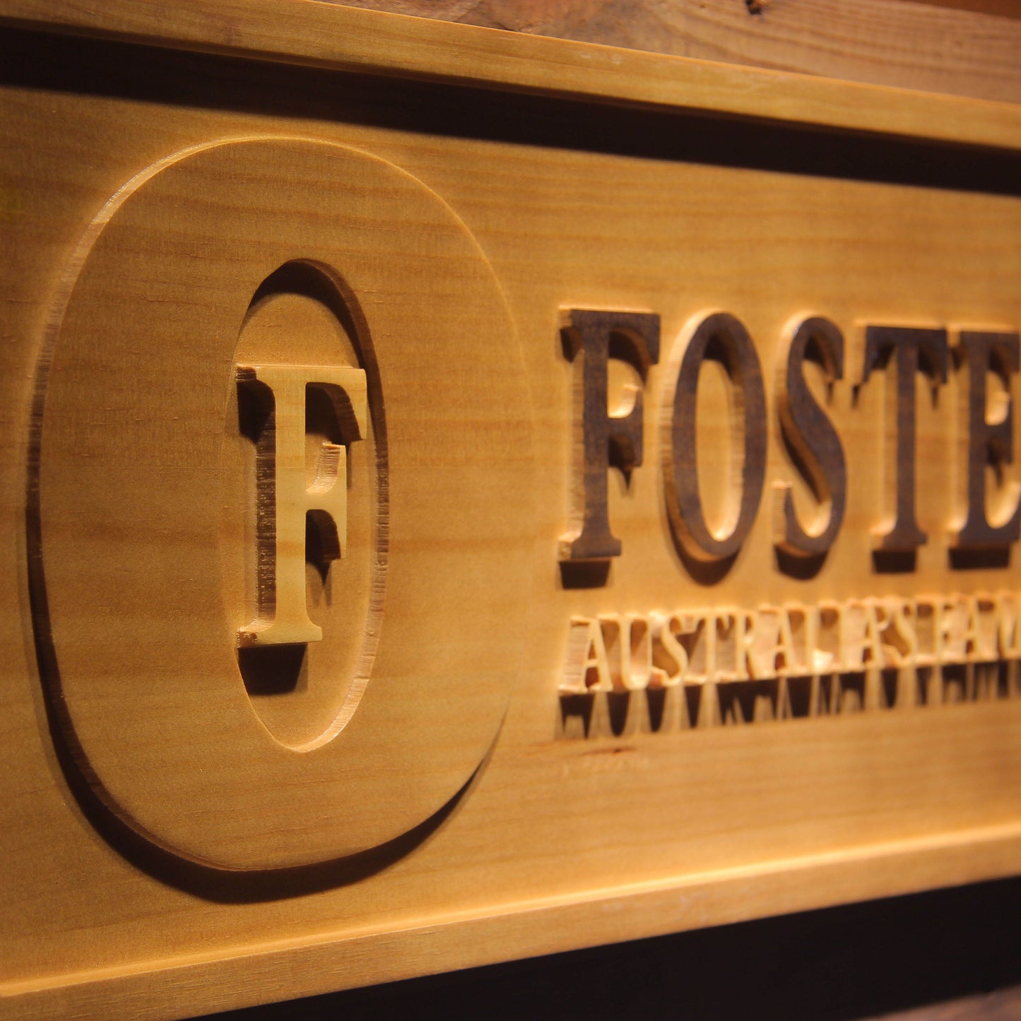 Foster's  3D Wooden Signs by Woody Signs Co. - Handmade Crafted Unique Wooden Creative