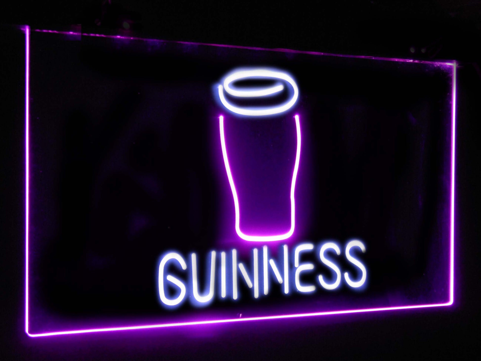 Guinness Glass  on tap Bar Decor Dual Color Led Neon Light Signs st6-a2045 by Woody Signs Co. - Handmade Crafted Unique Wooden Creative