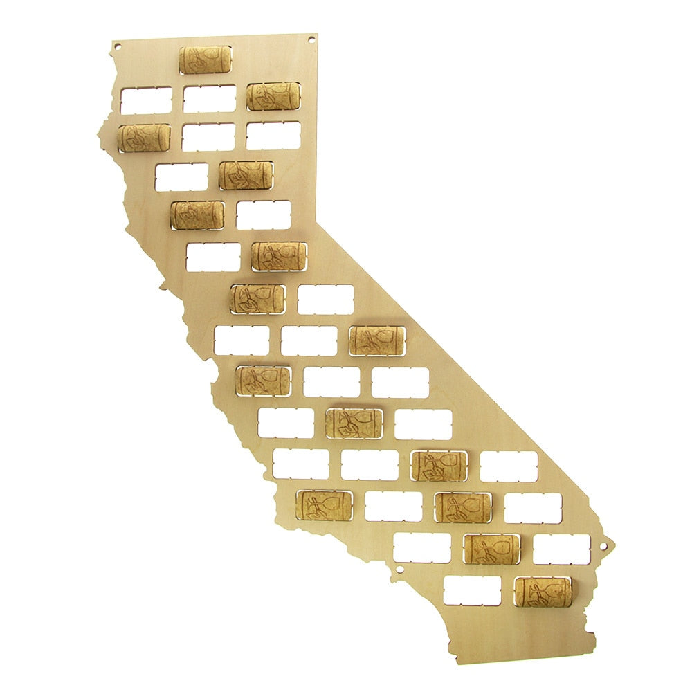 US Country State Wooden  Cork Map California  Cork Display Wall Map California  Home Bar  Enthusiast by Woody Signs Co. - Handmade Crafted Unique Wooden Creative