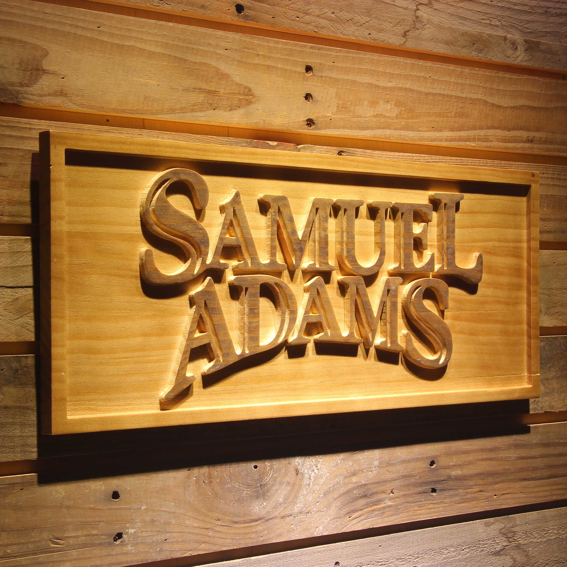 Samuel Adams 3D Wooden Bar Signs by Woody Signs Co. - Handmade Crafted Unique Wooden Creative