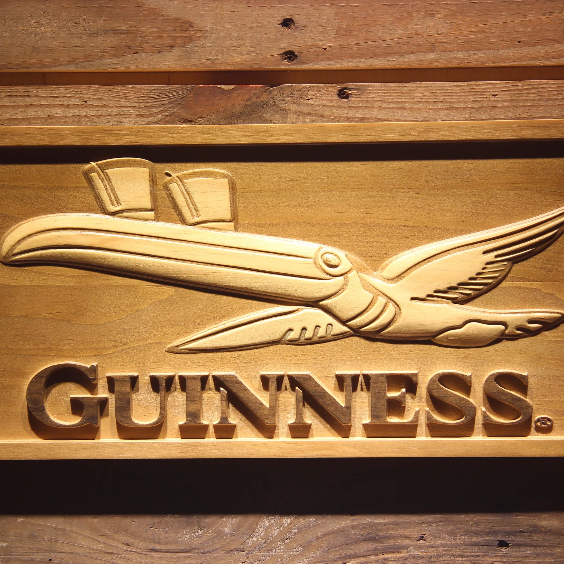 Guinness Toucan  3D Wooden Signs by Woody Signs Co. - Handmade Crafted Unique Wooden Creative