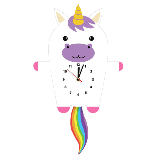 Magical Unicorn Wall Clock With Pendulum Tail Wooden Wall Clock Unicorn Decor Princess  Nursery Kids Bedroom Wall Clock by Woody Signs Co. - Handmade Crafted Unique Wooden Creative