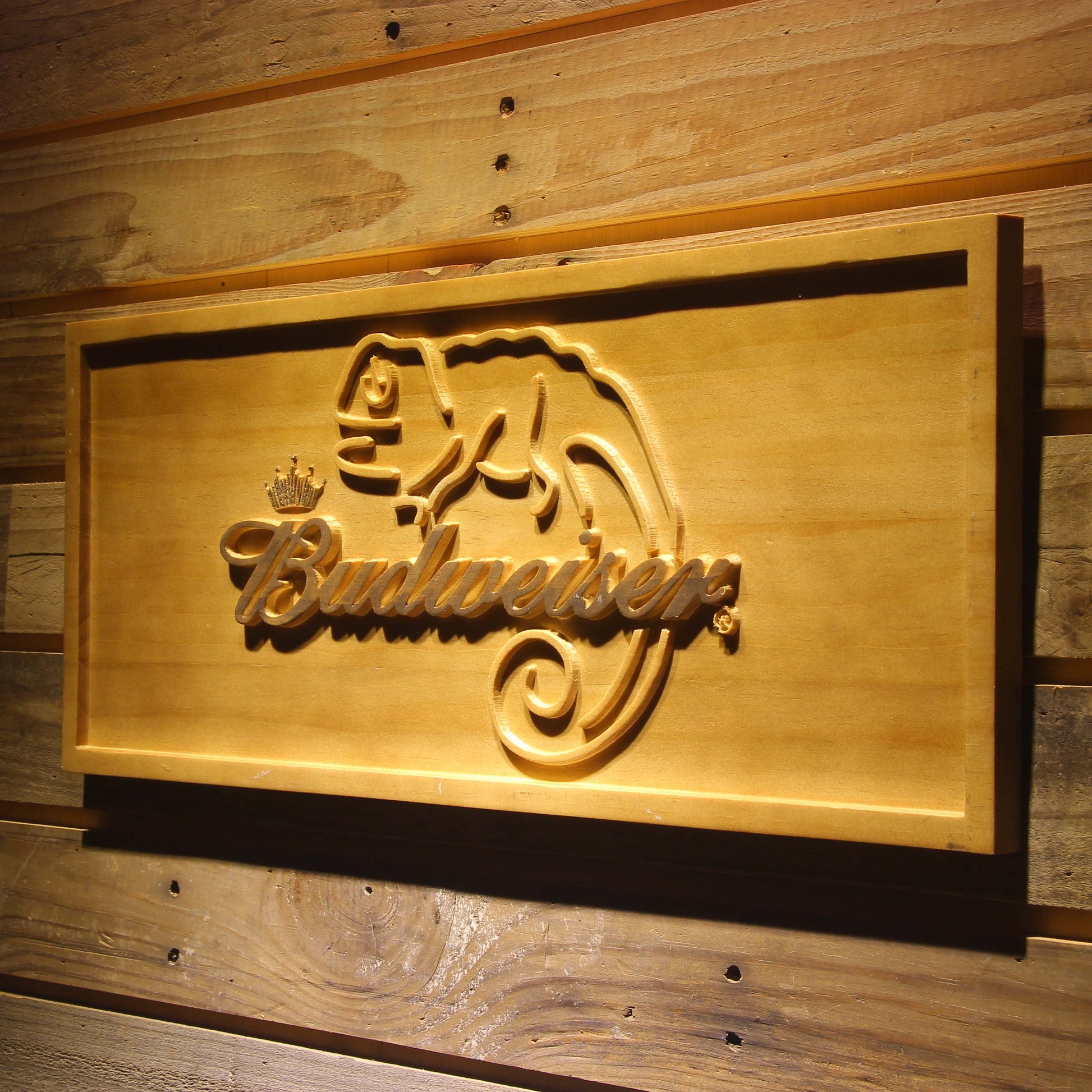 Budweiser Lizard  3D Wooden Signs by Woody Signs Co. - Handmade Crafted Unique Wooden Creative