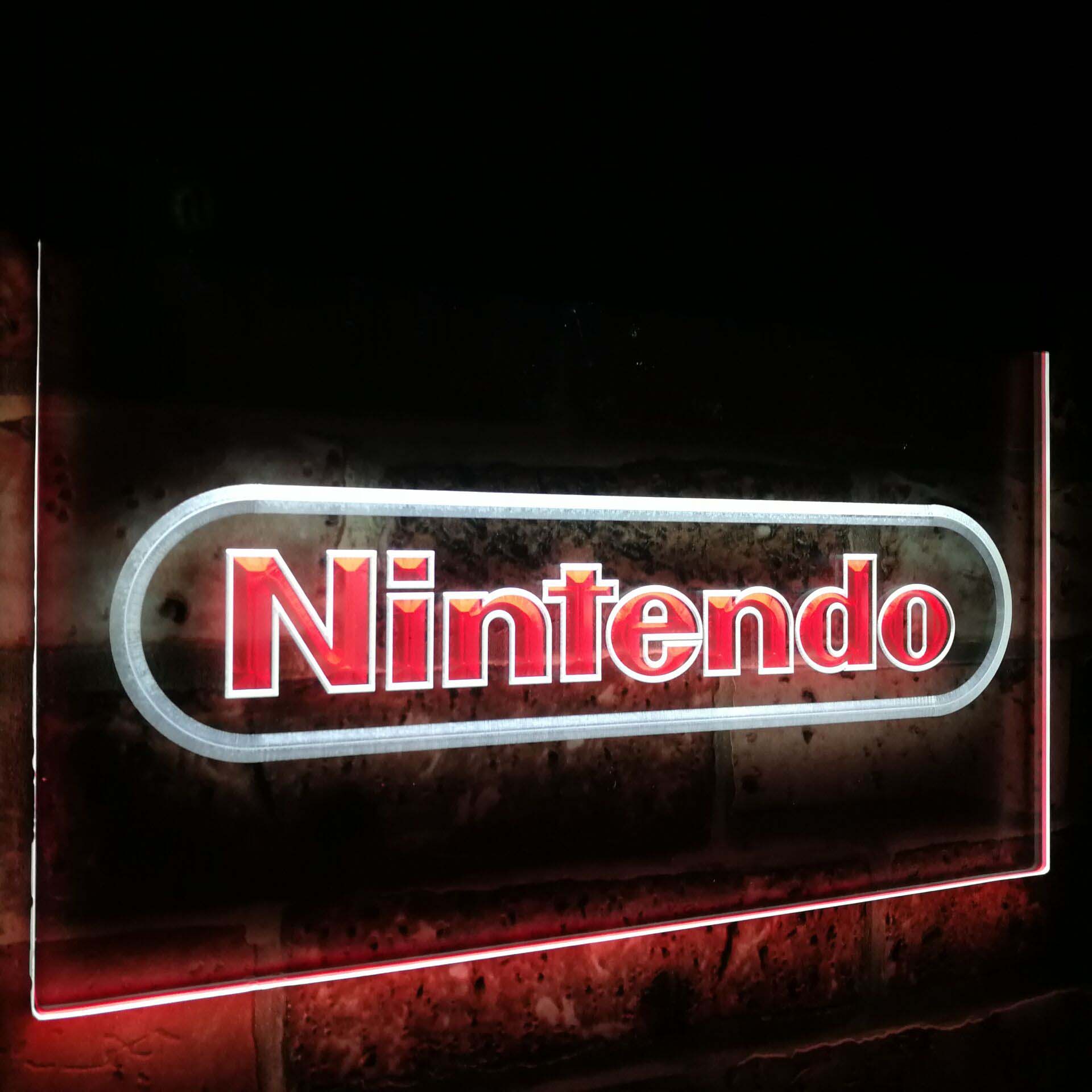 Nintendo Video Game Room Bar Decoration Gift Dual Color Led Neon Light Signs st6-e0021 by Woody Signs Co. - Handmade Crafted Unique Wooden Creative