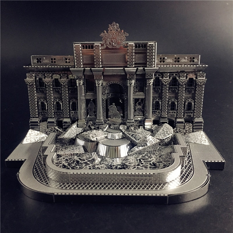 3D Metal model kit Trevi Fountain Building  Model DIY 3D by Woody Signs Co. - Handmade Crafted Unique Wooden Creative