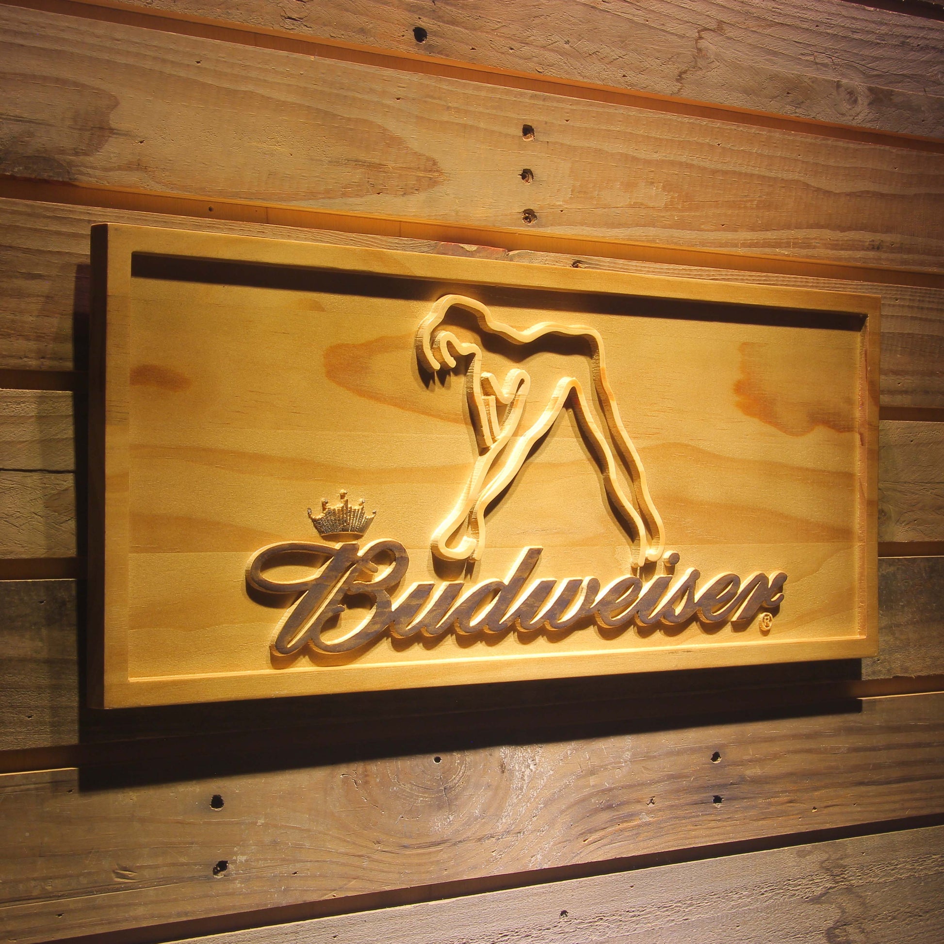 Budweiser Exotic Dancer Stripper Bar 3D Wooden Signs by Woody Signs Co. - Handmade Crafted Unique Wooden Creative