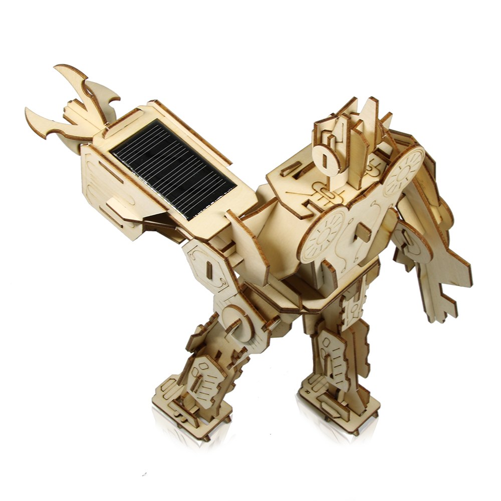 The Holy Warrior Wooden DIY Solar Power Toy Eco-friendly Educational DIY Assemble Toys Blocks For Kids Boy by Woody Signs Co. - Handmade Crafted Unique Wooden Creative