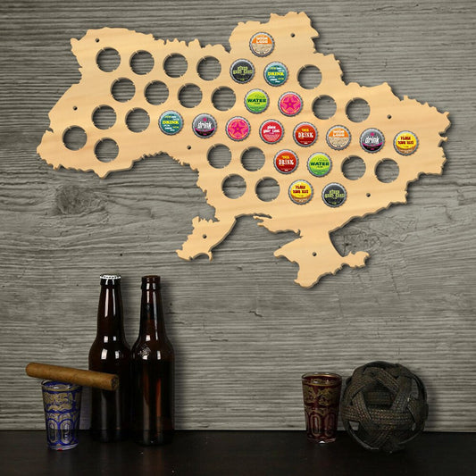 Ukraine  Cap Map Wooden Craft Bottle  Cap Map Of Ukraine Bottle Cap Display Holder Gift For  Cap Collector by Woody Signs Co. - Handmade Crafted Unique Wooden Creative