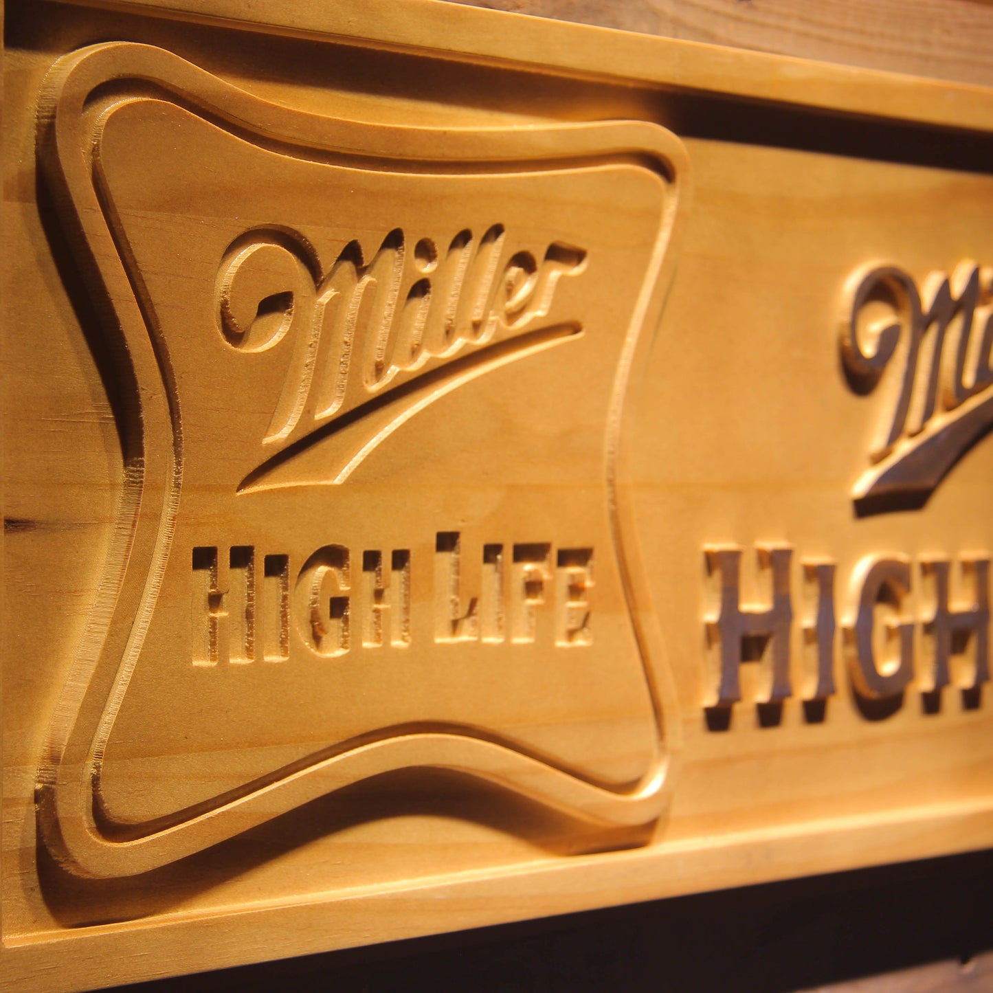 Miller High Life  3D Wooden Signs by Woody Signs Co. - Handmade Crafted Unique Wooden Creative