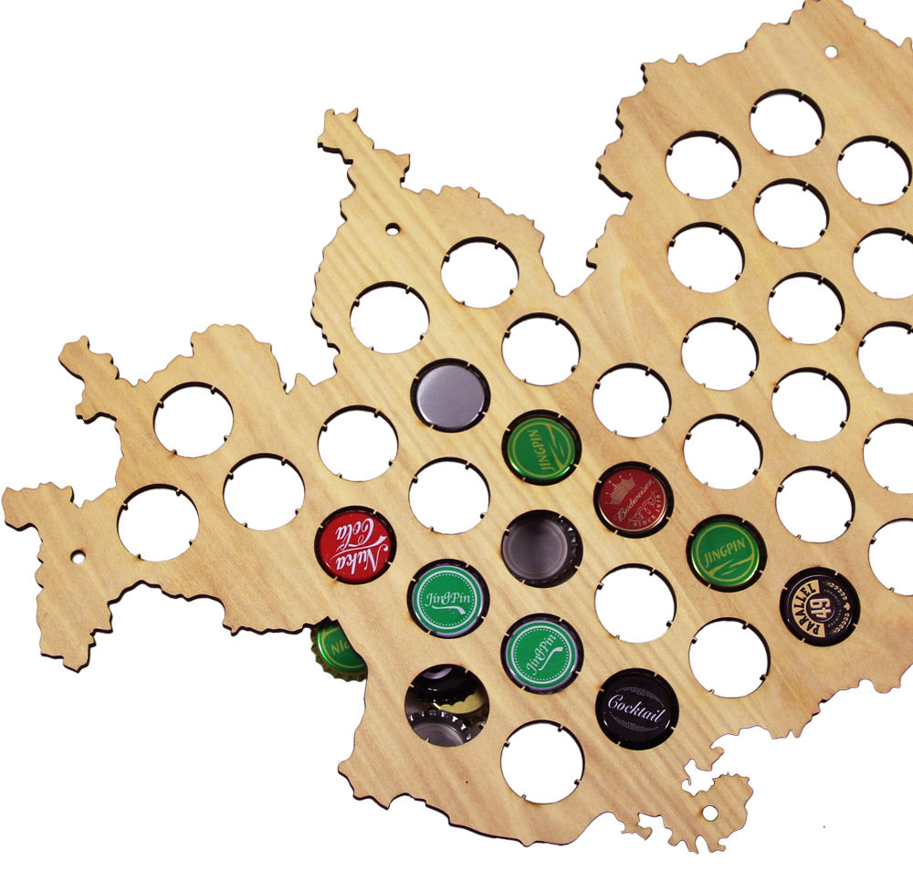 Swiss  Cap Map Bottle Cap Map Of Switzerland Best  Patriotic  Wooden Hanging Craft Map for  Aficionado by Woody Signs Co. - Handmade Crafted Unique Wooden Creative