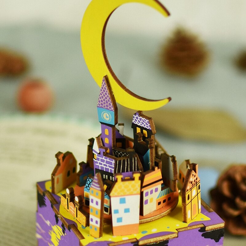 DIY Midsummer Night’s Dream 3D Wooden Puzzle Game Assembly Rotatable Music Box Toy Gift for Children Adult AM306 by Woody Signs Co. - Handmade Crafted Unique Wooden Creative