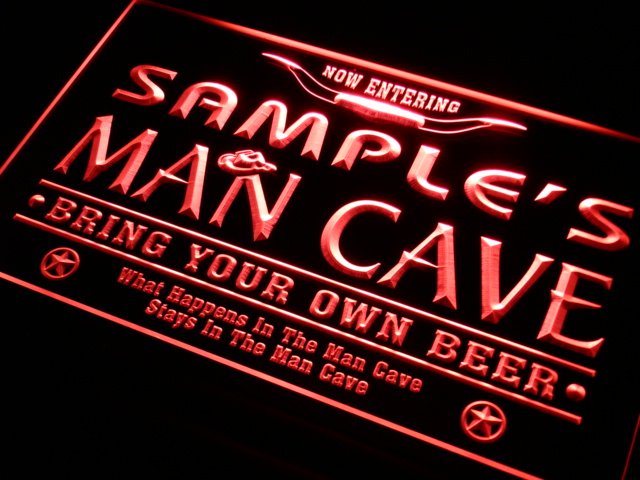 pb Name  Custom Man Cave  Bar Neon Light Light Signs by Woody Signs Co. - Handmade Crafted Unique Wooden Creative