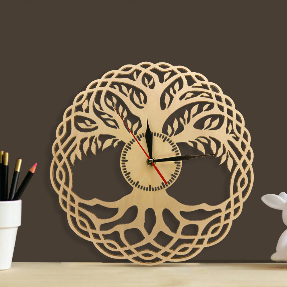 Modern Wall Clock Sacred Geometry Handmade Masterpiece Rustic Wooden Tree Of Life Wall Clock Infinity Tree  Zen by Woody Signs Co. - Handmade Crafted Unique Wooden Creative