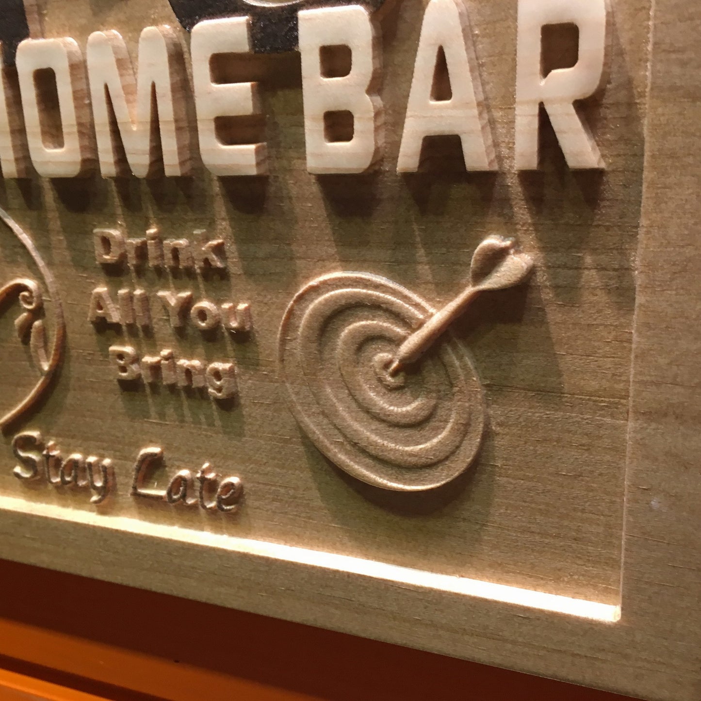 Home Bar Man Cave  3D Wooden Signs by Woody Signs Co. - Handmade Crafted Unique Wooden Creative