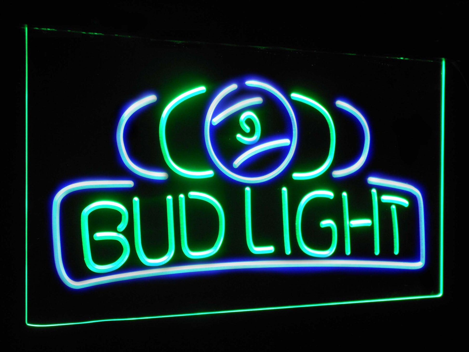 Bud Light Pool Room 9 Ball Snooker Billiard Dual Color Led Neon Light Signs st6-a2056 by Woody Signs Co. - Handmade Crafted Unique Wooden Creative