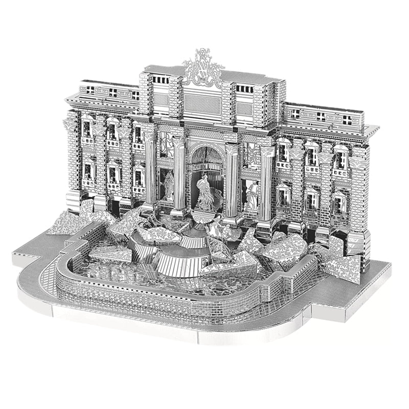 3D Metal model kit Trevi Fountain Building  Model DIY 3D by Woody Signs Co. - Handmade Crafted Unique Wooden Creative