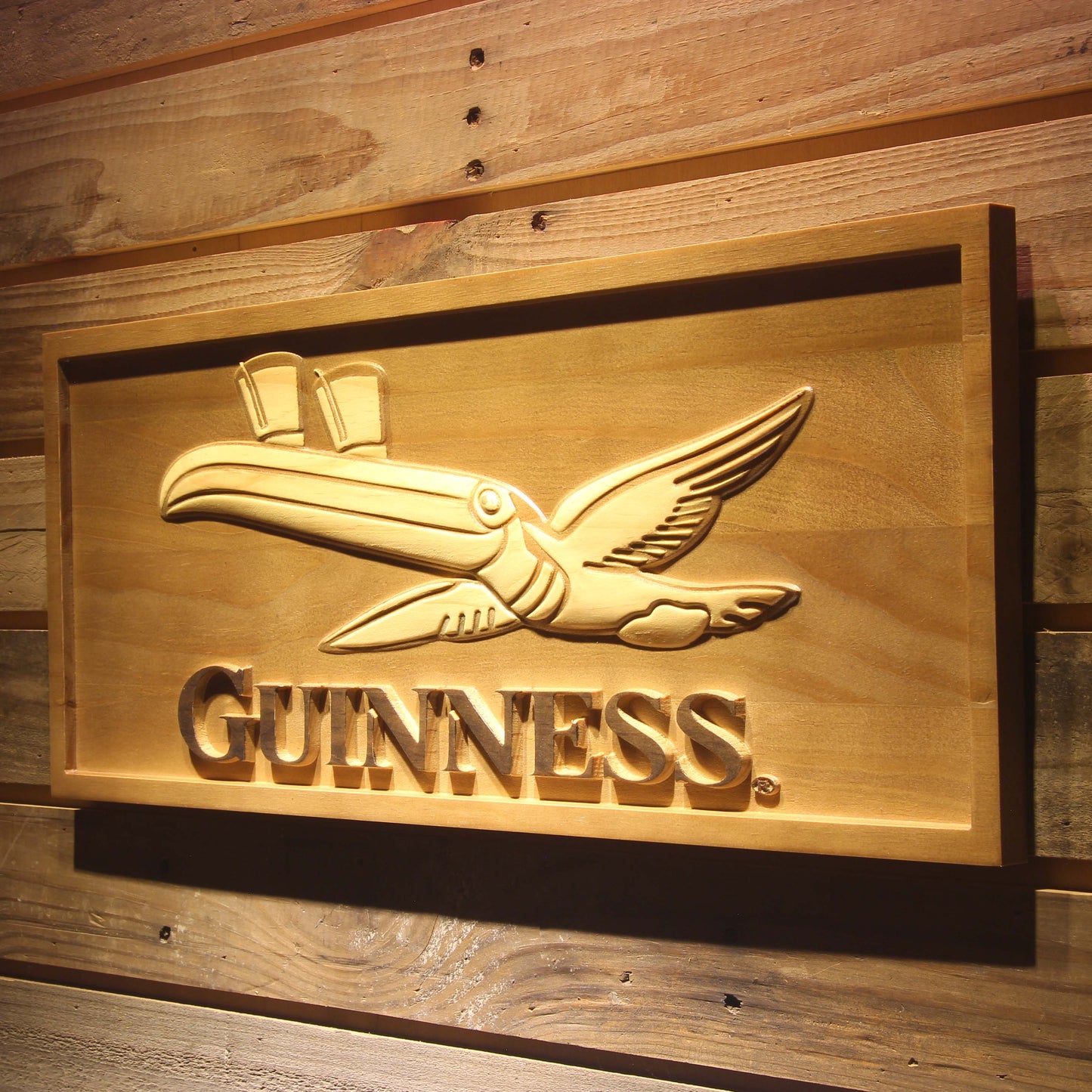 Guinness Toucan  3D Wooden Signs by Woody Signs Co. - Handmade Crafted Unique Wooden Creative