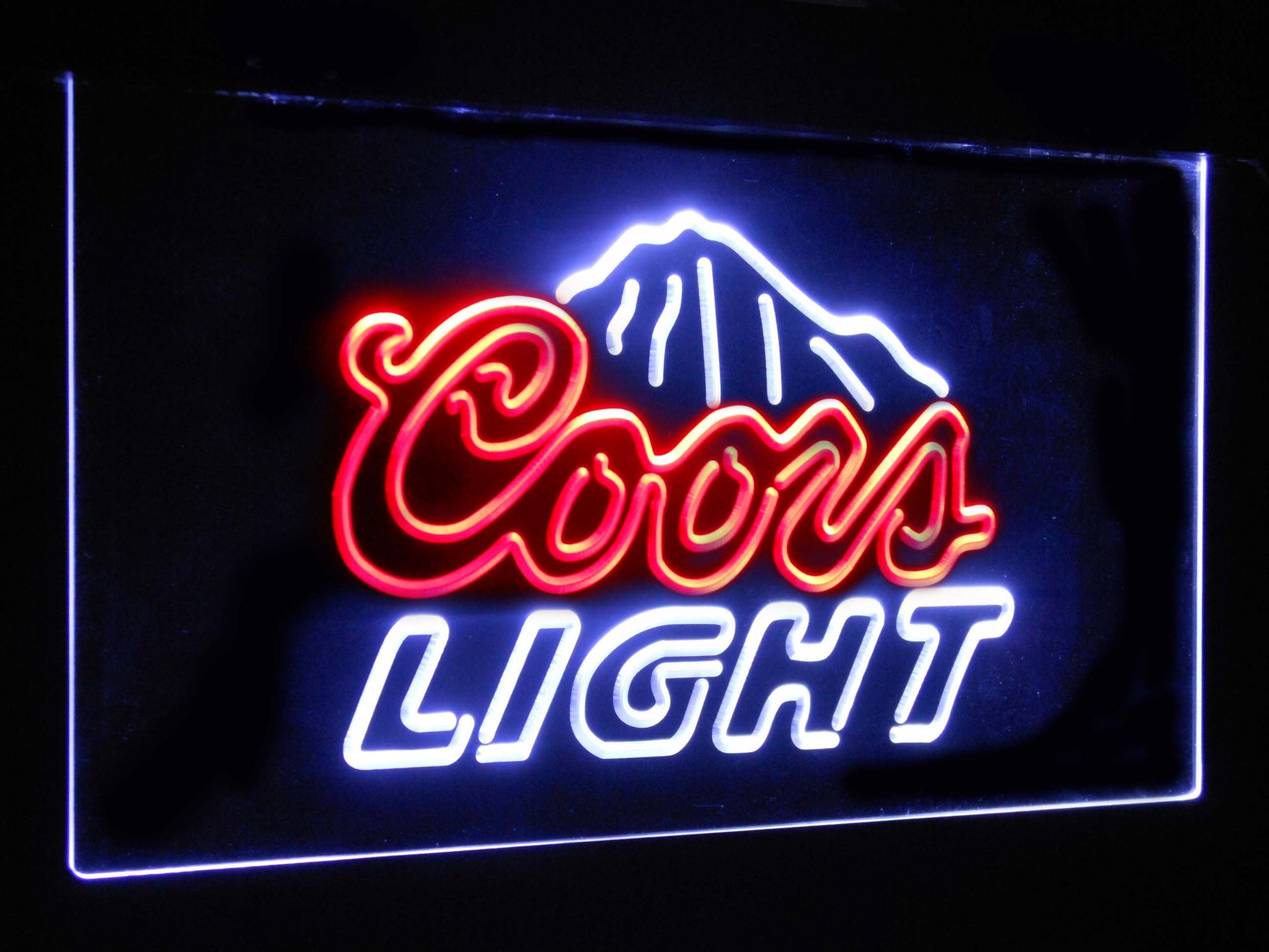 Coors Light Mountain  Bar Decoration Gift Dual Color Led Neon Light Signs st6-a2012 by Woody Signs Co. - Handmade Crafted Unique Wooden Creative