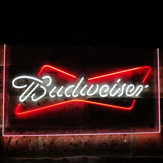 Budweiser Classic  Bar Decoration Gift Dual Color Led Neon Light Signs st6-a2009 by Woody Signs Co. - Handmade Crafted Unique Wooden Creative
