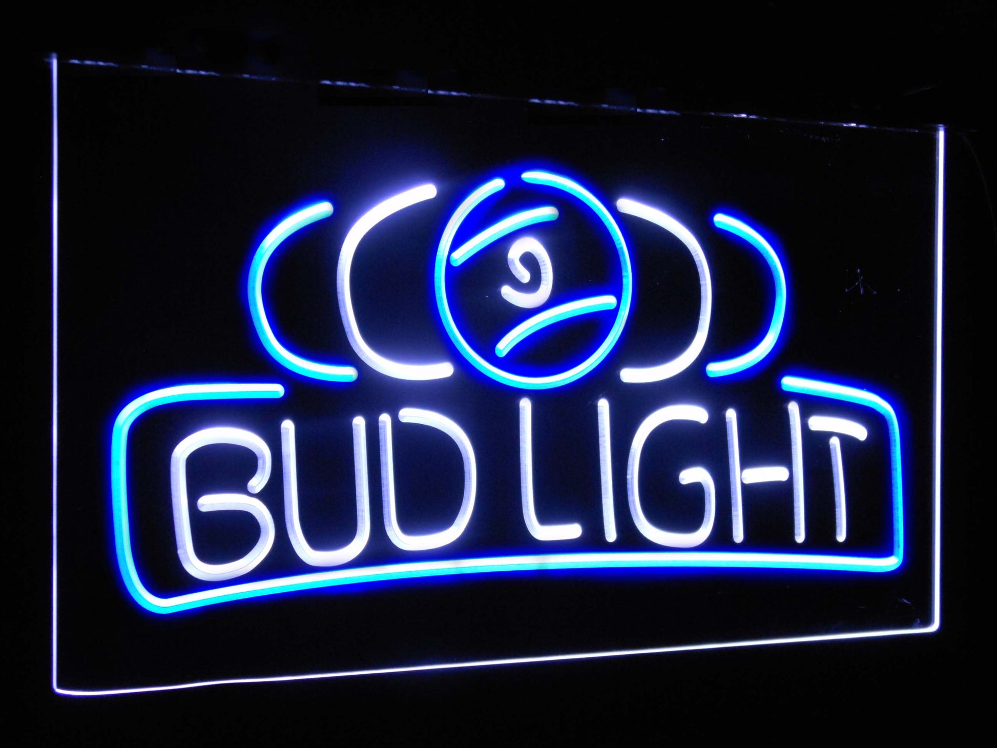 Bud Light Pool Room 9 Ball Snooker Billiard Dual Color Led Neon Light Signs st6-a2056 by Woody Signs Co. - Handmade Crafted Unique Wooden Creative