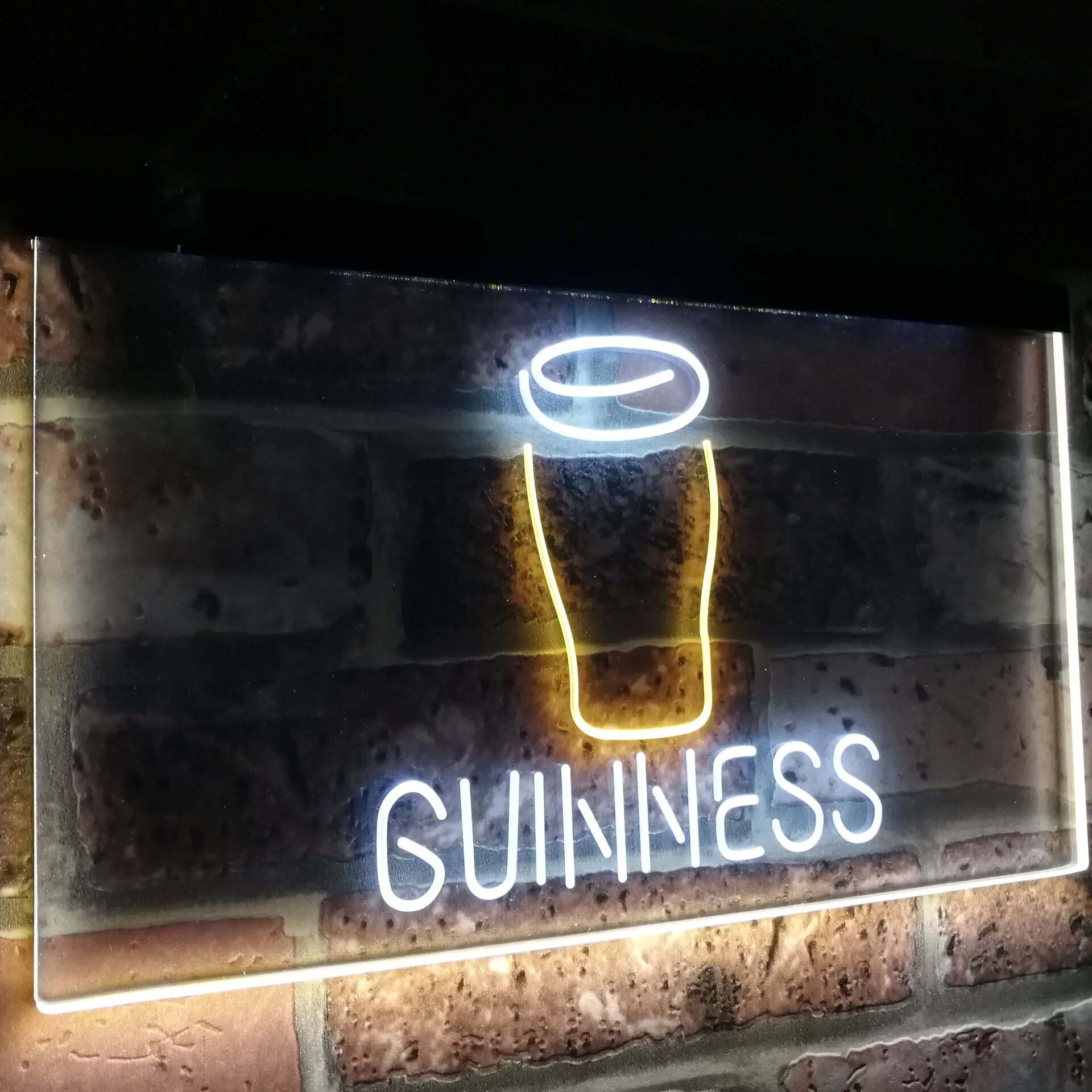 Guinness Glass  on tap Bar Decor Dual Color Led Neon Light Signs st6-a2045 by Woody Signs Co. - Handmade Crafted Unique Wooden Creative