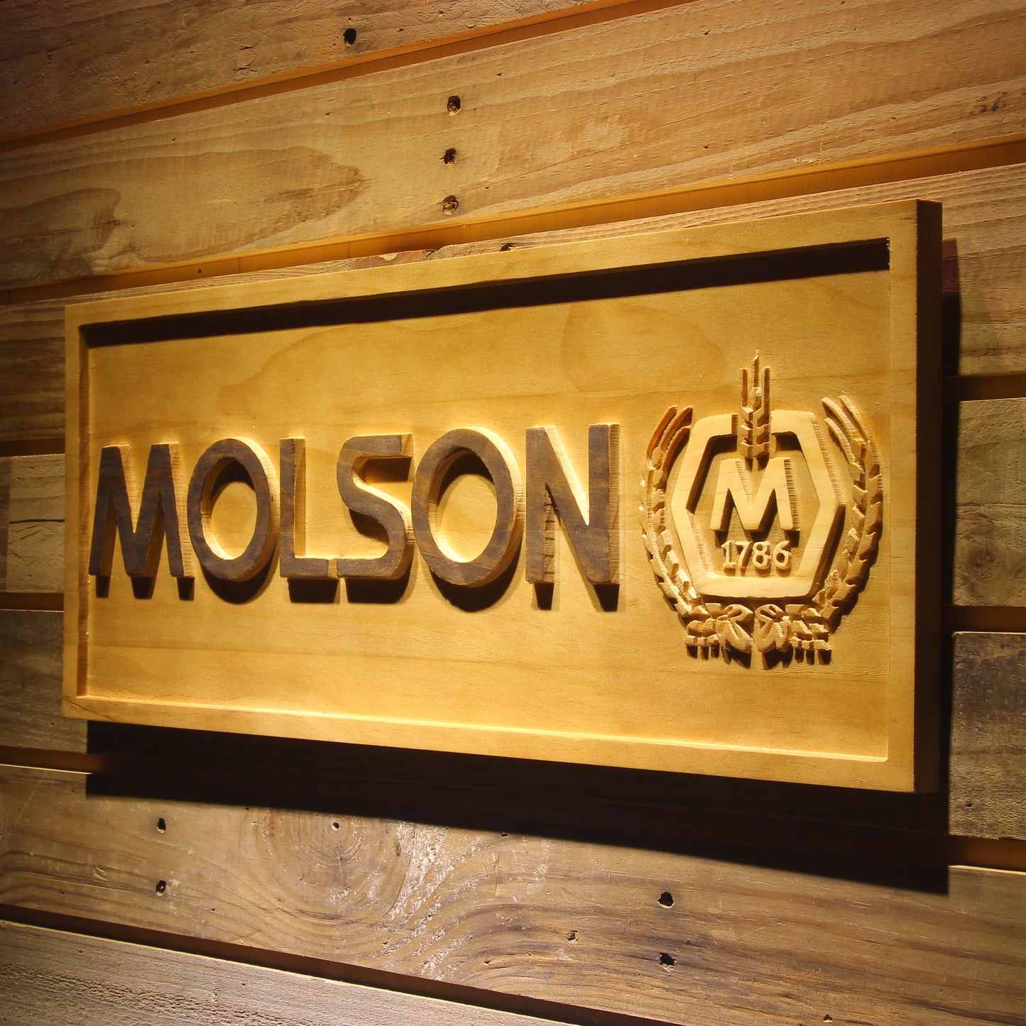 Molson  3D Wooden Bar Signs by Woody Signs Co. - Handmade Crafted Unique Wooden Creative