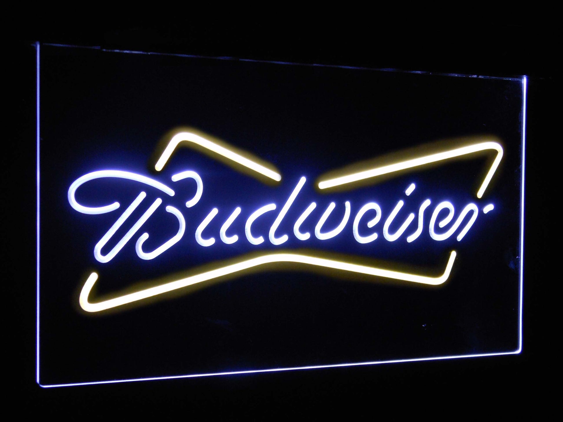 Budweiser Classic  Bar Decoration Gift Dual Color Led Neon Light Signs st6-a2009 by Woody Signs Co. - Handmade Crafted Unique Wooden Creative