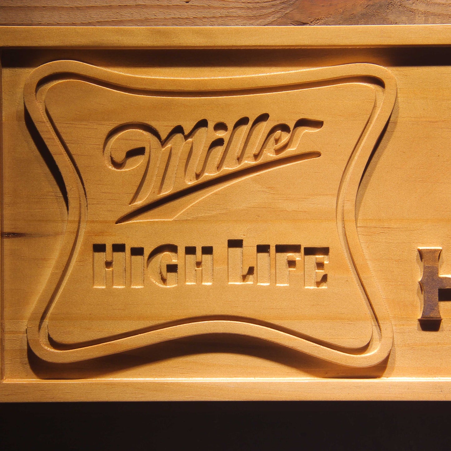Miller High Life  3D Wooden Signs by Woody Signs Co. - Handmade Crafted Unique Wooden Creative