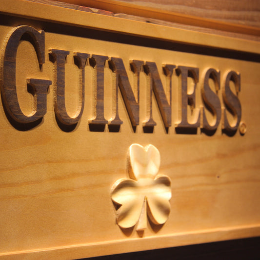 Guinness Shamrock  3D Wooden Signs by Woody Signs Co. - Handmade Crafted Unique Wooden Creative