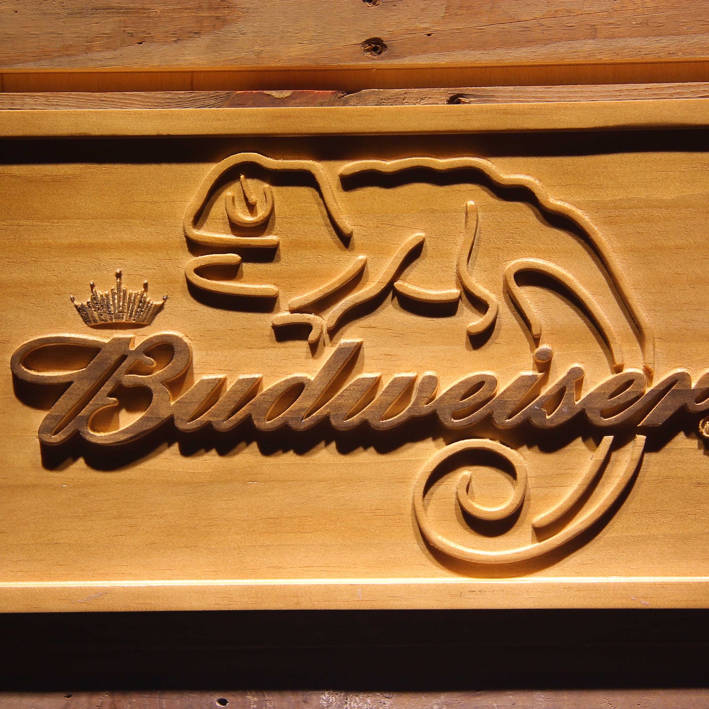 Budweiser Lizard  3D Wooden Signs by Woody Signs Co. - Handmade Crafted Unique Wooden Creative