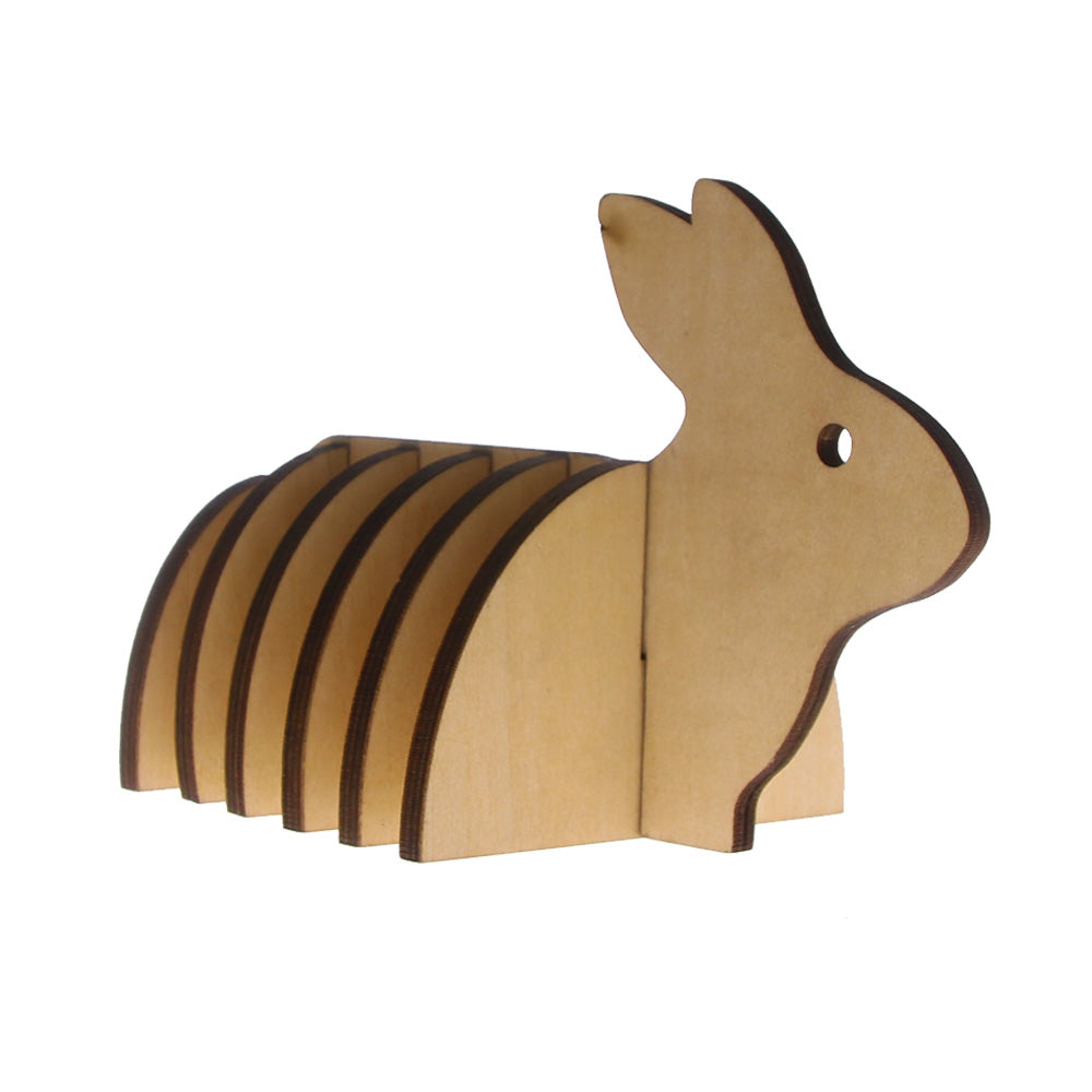 7Pieces/Set Lovely Bunny Art Decoration Wooden Pin Coaster Creative Rabbit Coffee Cup Mat Personality Table Decor by Woody Signs Co. - Handmade Crafted Unique Wooden Creative