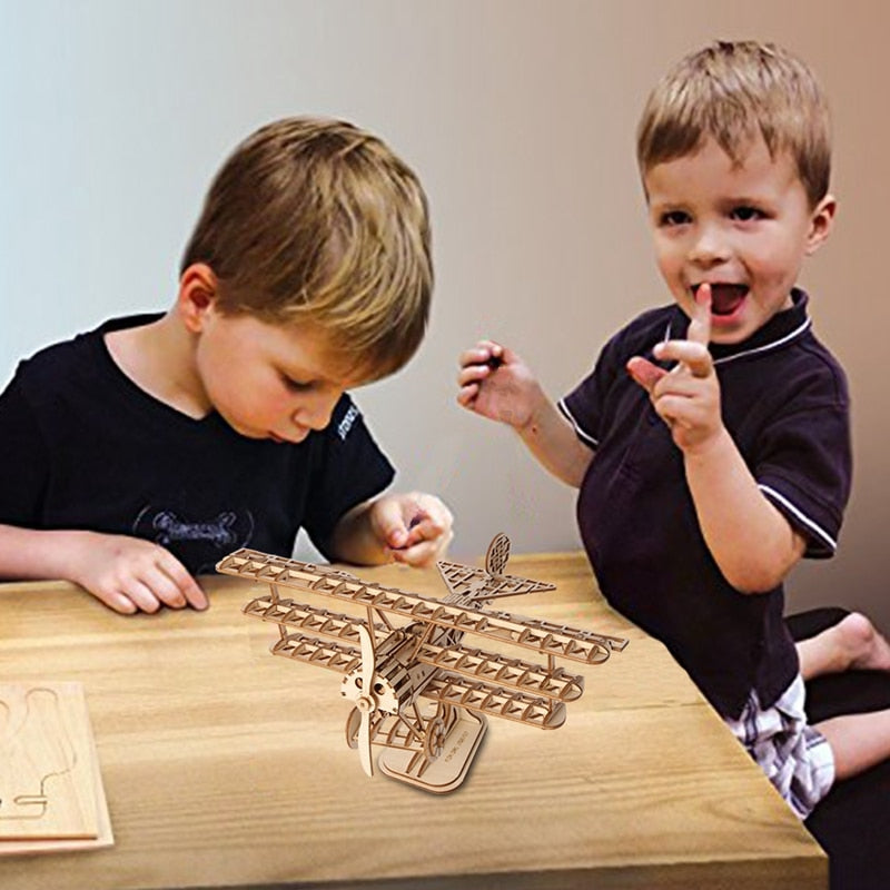 DIY 3D Laser Cutting Wooden Airplane Puzzle Game Gift for  Kids  Popular  Hobbies TG301 by Woody Signs Co. - Handmade Crafted Unique Wooden Creative