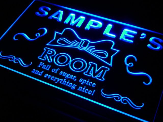 pe Name  Custom Girl Princess Room Bar Neon Light Signs with On/Off Switch 7 Colors 4 Sizes by Woody Signs Co. - Handmade Crafted Unique Wooden Creative