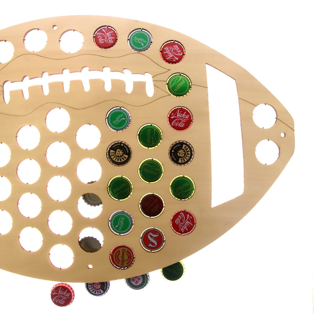 American Football  Cap Map Rugby Ball Wooden Cap Trap  Cap Holder Cap Collection Wall Art Display Map by Woody Signs Co. - Handmade Crafted Unique Wooden Creative