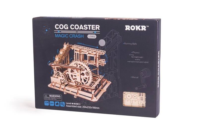 DIY Cog Coaster Magic Creative Marble Run Game Wooden Assembly