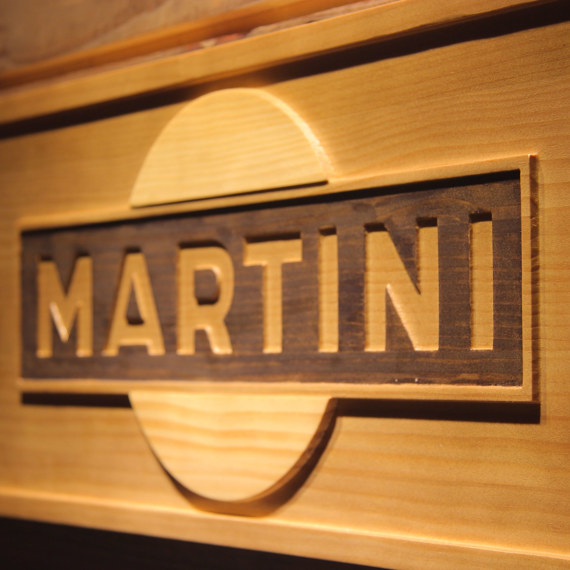 Martini  3D Wooden Bar Signs by Woody Signs Co. - Handmade Crafted Unique Wooden Creative