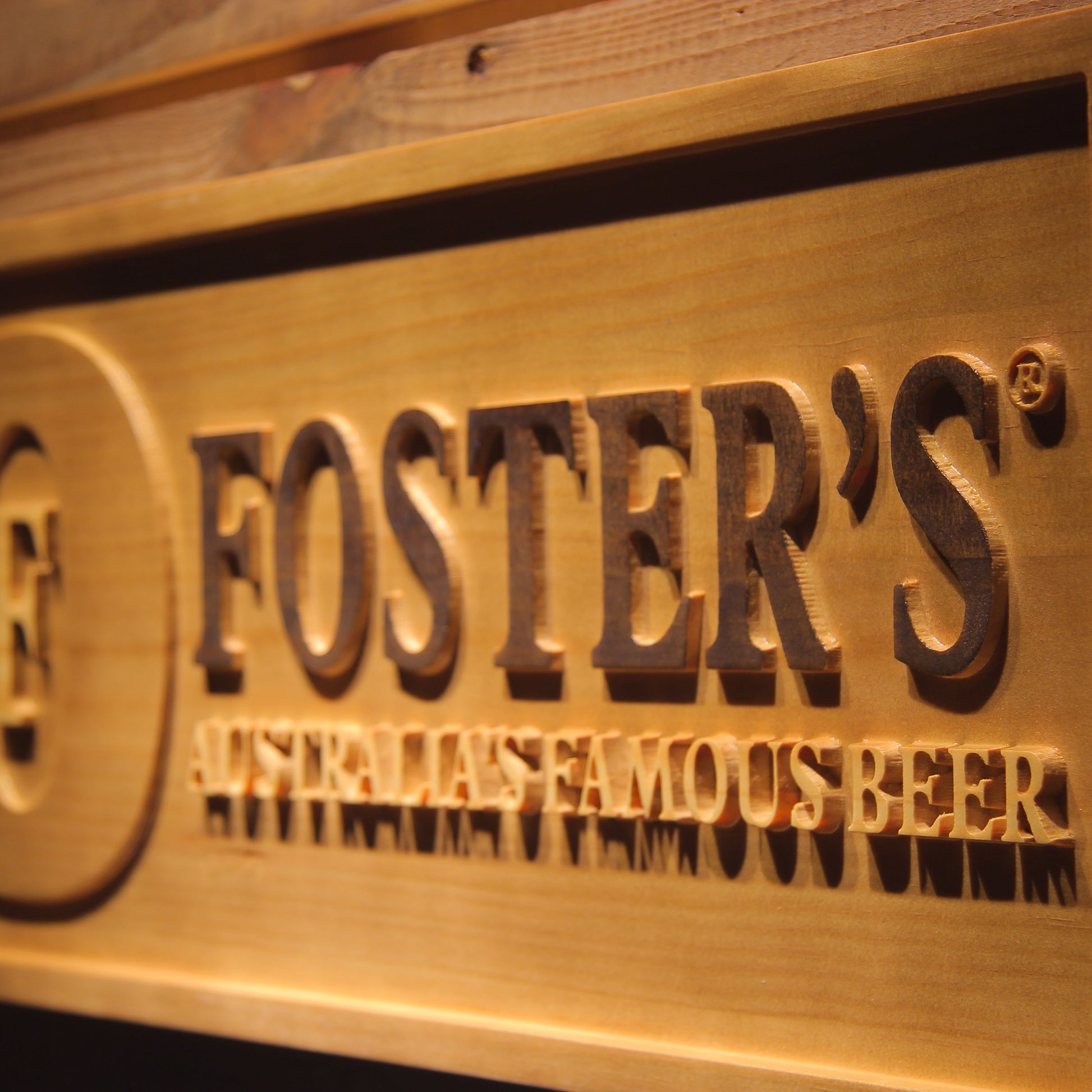 Foster's  3D Wooden Signs by Woody Signs Co. - Handmade Crafted Unique Wooden Creative