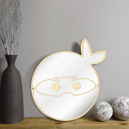 Japanese Ninja Warrior Fighter Wall Mirror Cartoon  Mirrors Hanging Wood Acrylic Mirror  For Kids by Woody Signs Co. - Handmade Crafted Unique Wooden Creative