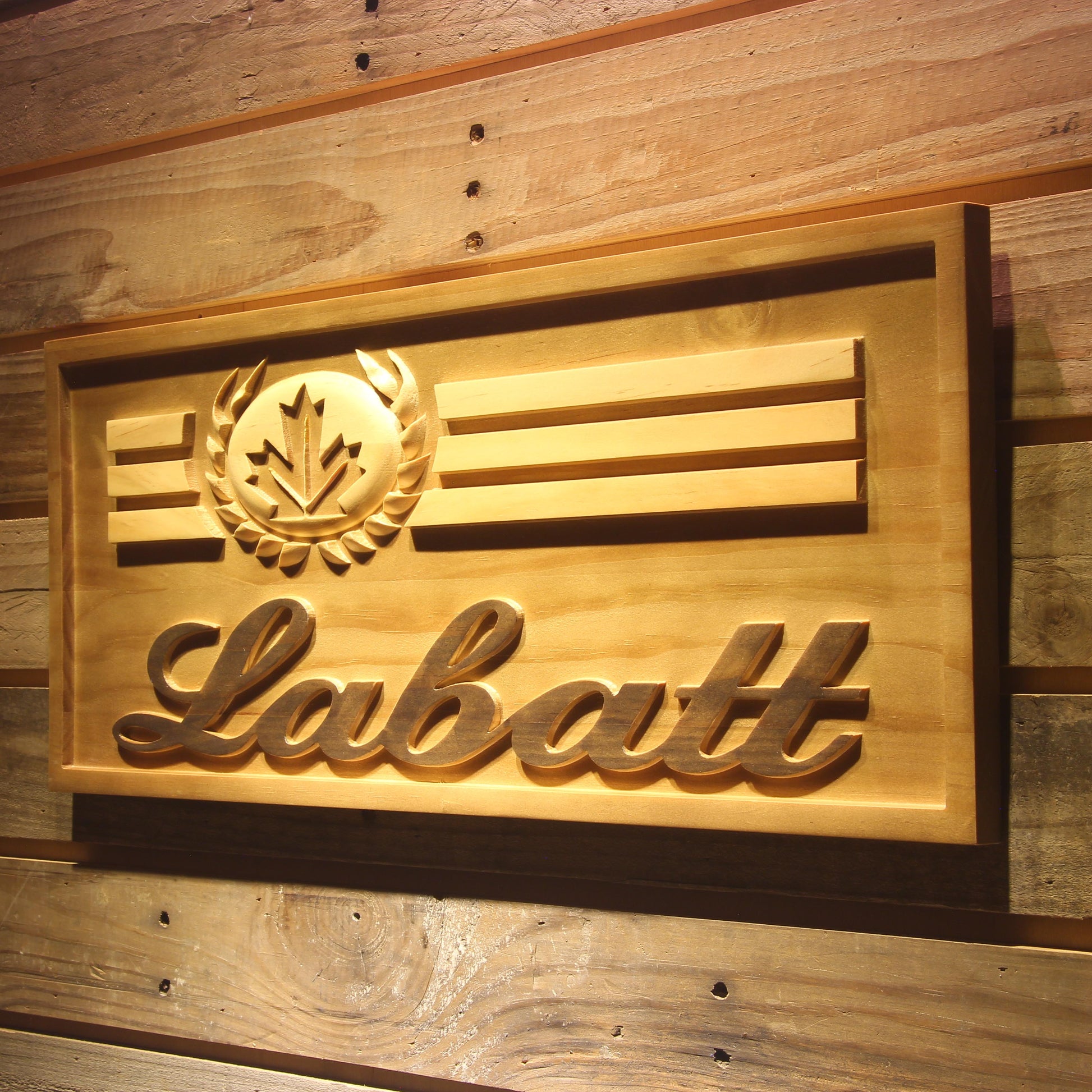 Labatt  3D Wooden Bar Signs by Woody Signs Co. - Handmade Crafted Unique Wooden Creative