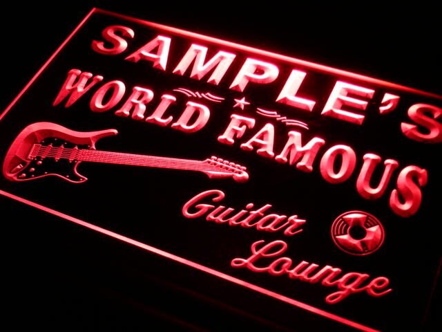 pf Name  Custom Guitar Band Room Bar  Neon Light Signs with On/Off Switch 7 Colors 4 Sizes by Woody Signs Co. - Handmade Crafted Unique Wooden Creative