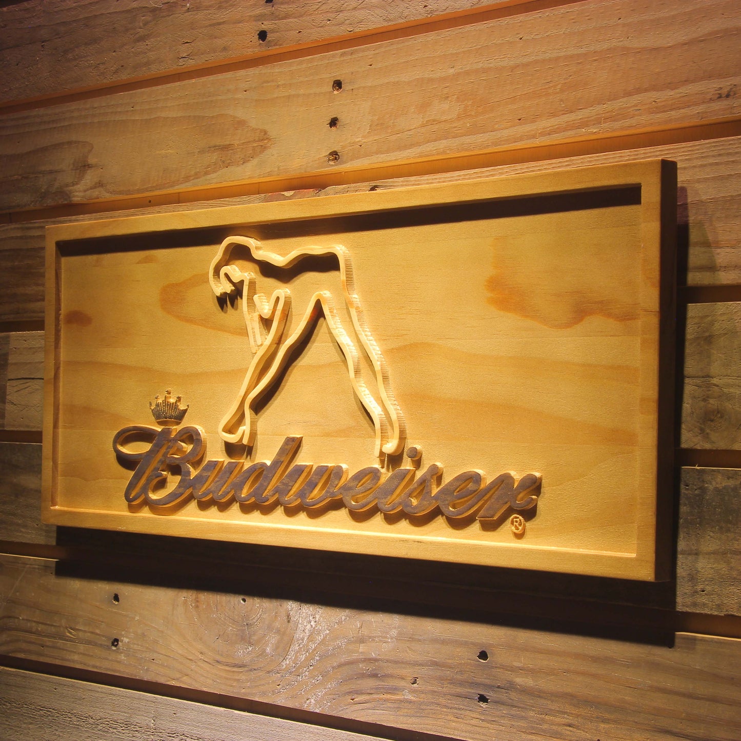 Budweiser Exotic Dancer Stripper Bar 3D Wooden Signs by Woody Signs Co. - Handmade Crafted Unique Wooden Creative